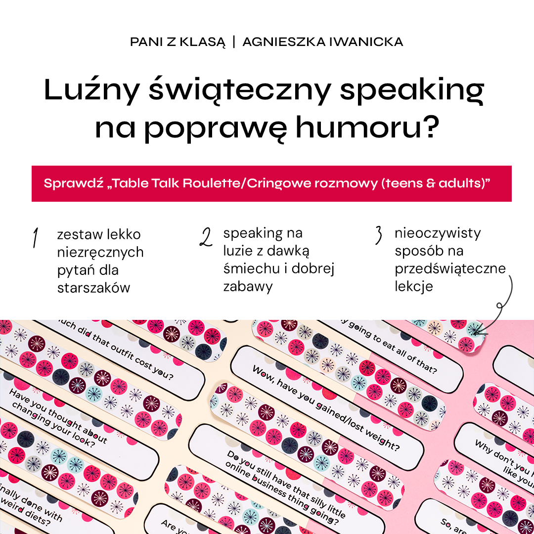 Table Talk Roulette, czyli cringowe rozmowy przy stole (teens & adults)