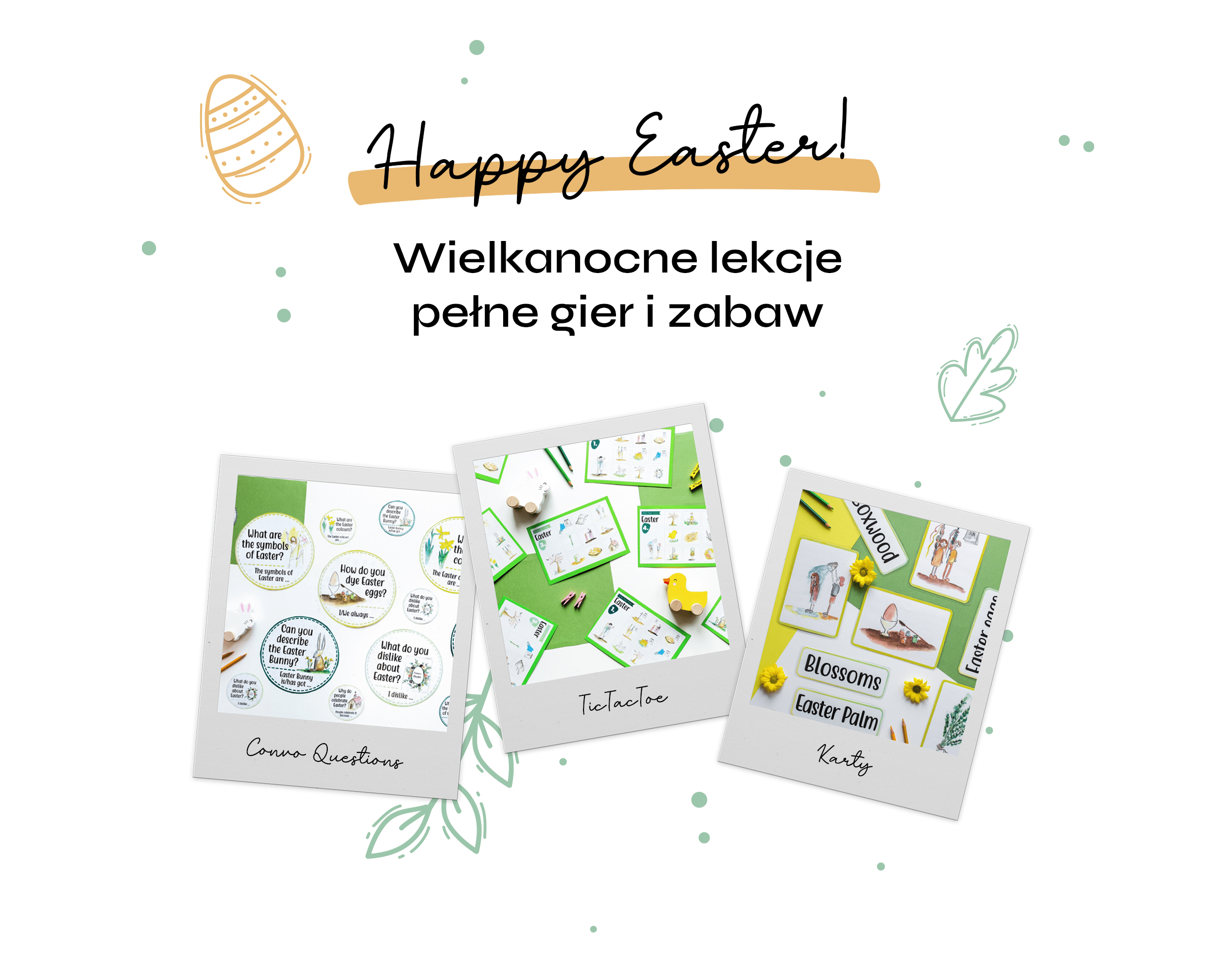 Happy Easter wielkanocne zajęcia gry i zabawy